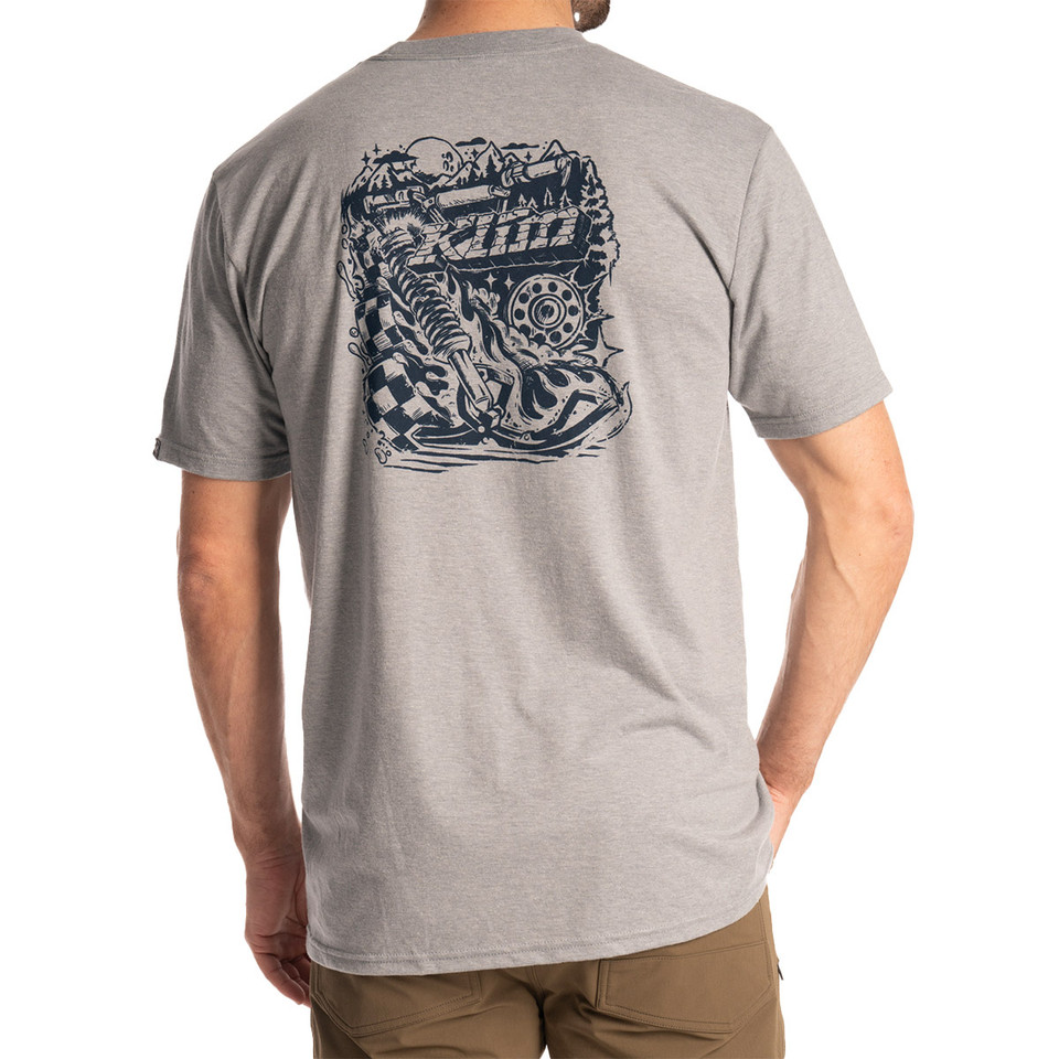 Футболка Klim Guts n' Glory Tri-blend Heathered Gray - Dress Blues 2045-000-150-683 в интернет Магазине Аллигатор Красноярск