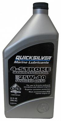 Масло  QUICKSILVER 4-Stroke 25W40 Syntetic Blend, полусинтетическое 1L в интернет Магазине Аллигатор Красноярск