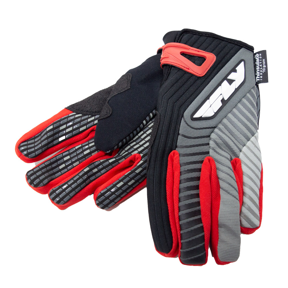 Перчатки Fly Racing Title взрослые, унисекс (Grey/Black/Red) 367FR-02011_UC в интернет Магазине Аллигатор Красноярск