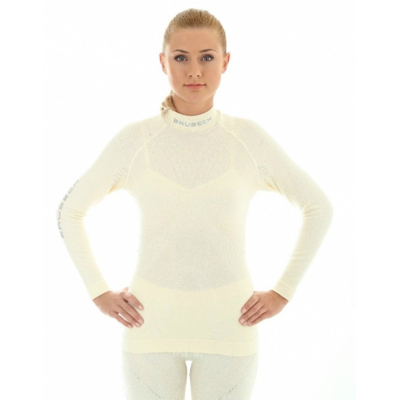 Термобелье Brubeck WOOL MERINO сорочка женская экри LS10540 в интернет Магазине Аллигатор Красноярск