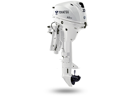 Лодочный мотор Tohatsu MFS 20EW S (Beluga White) в интернет Магазине Аллигатор Красноярск