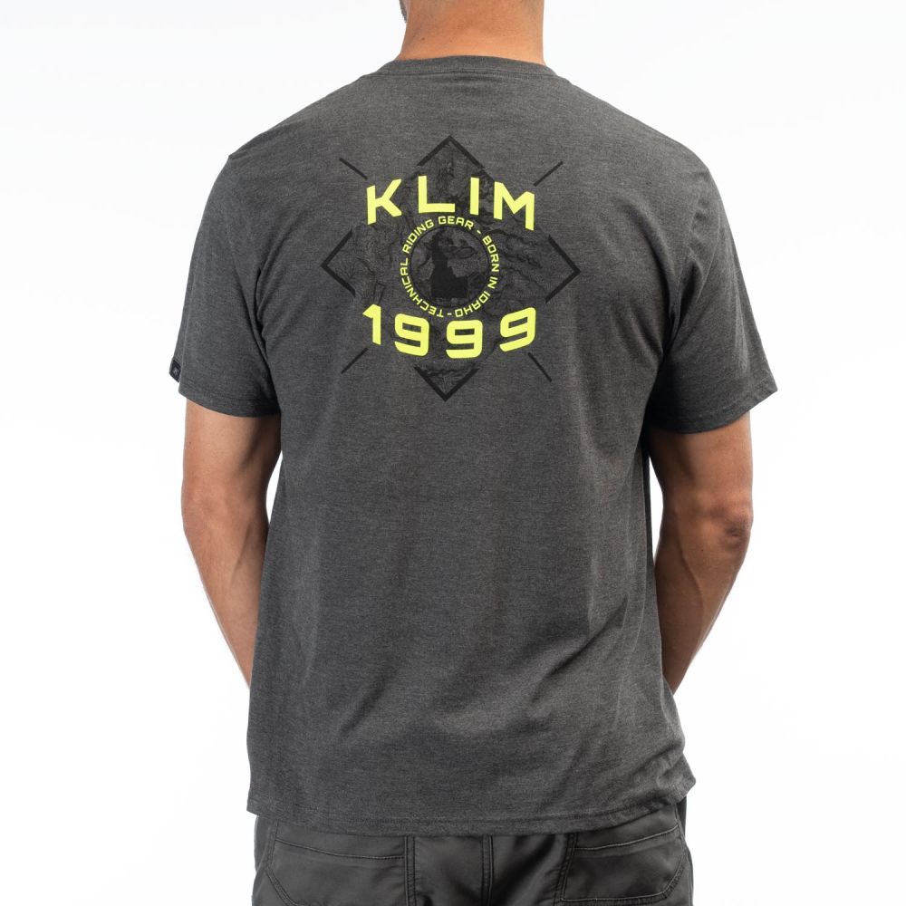 Футболка Klim Discovery Tri-blend Heathered Charcoal - Hi-Vis 3694-000-130-673 в интернет Магазине Аллигатор Красноярск