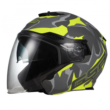 Шлем кроссовый GSB G-263 GREEN CAMO (GREY MATT / YELLOW) в интернет Магазине Аллигатор Красноярск