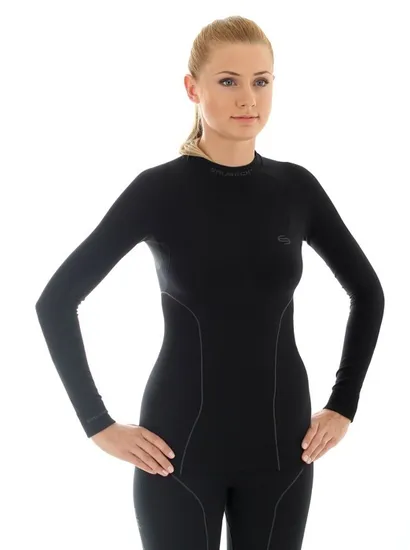 Термобелье Brubeck Thermo сорочка женская черная LS11660 в интернет Магазине Аллигатор Красноярск