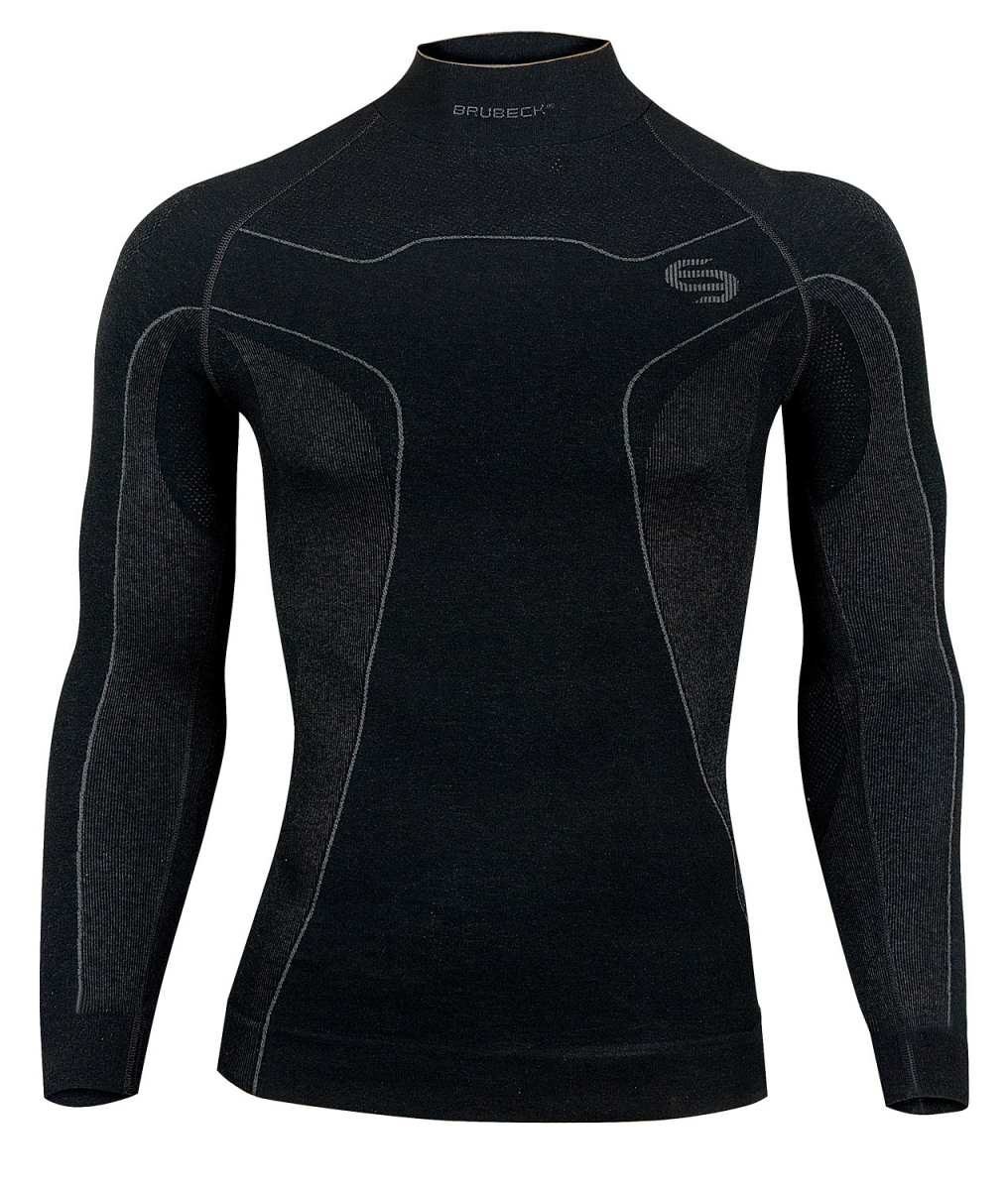 Термобелье Brubeck SOFT MERINO сорочка мужская черная LS10550 в интернет Магазине Аллигатор Красноярск