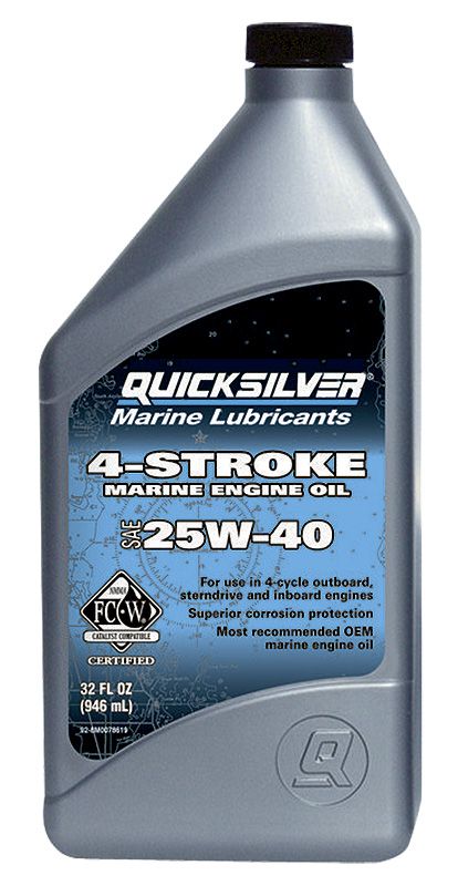 Масло  QUICKSILVER 25W40 4-Stroke Stern Drive and Inboard 1L в интернет Магазине Аллигатор Красноярск