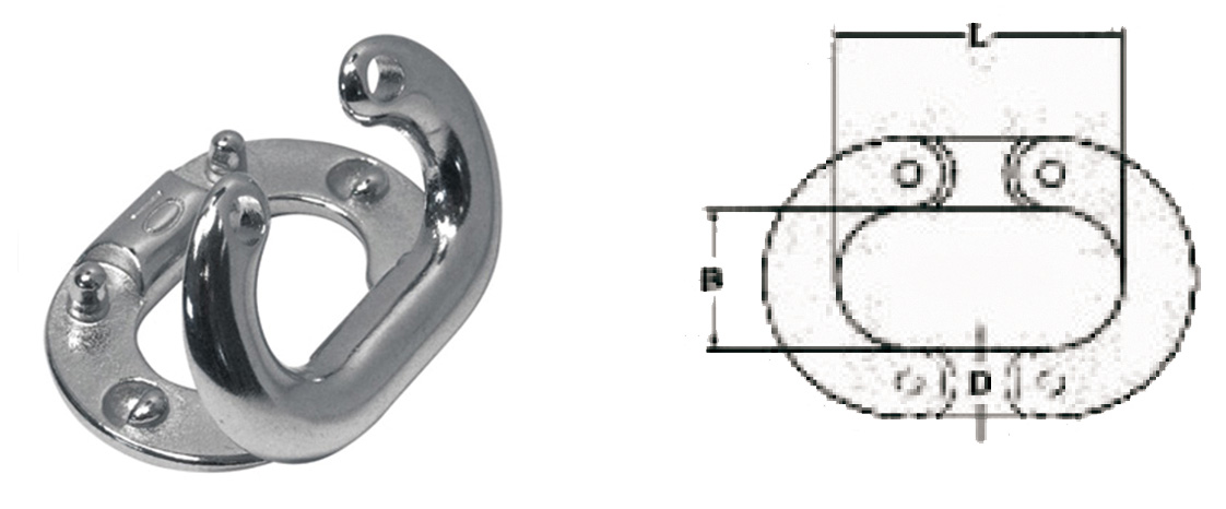 Замок якорной цепи, 21 мм (нерж.) 220004 в интернет Магазине Аллигатор Красноярск
