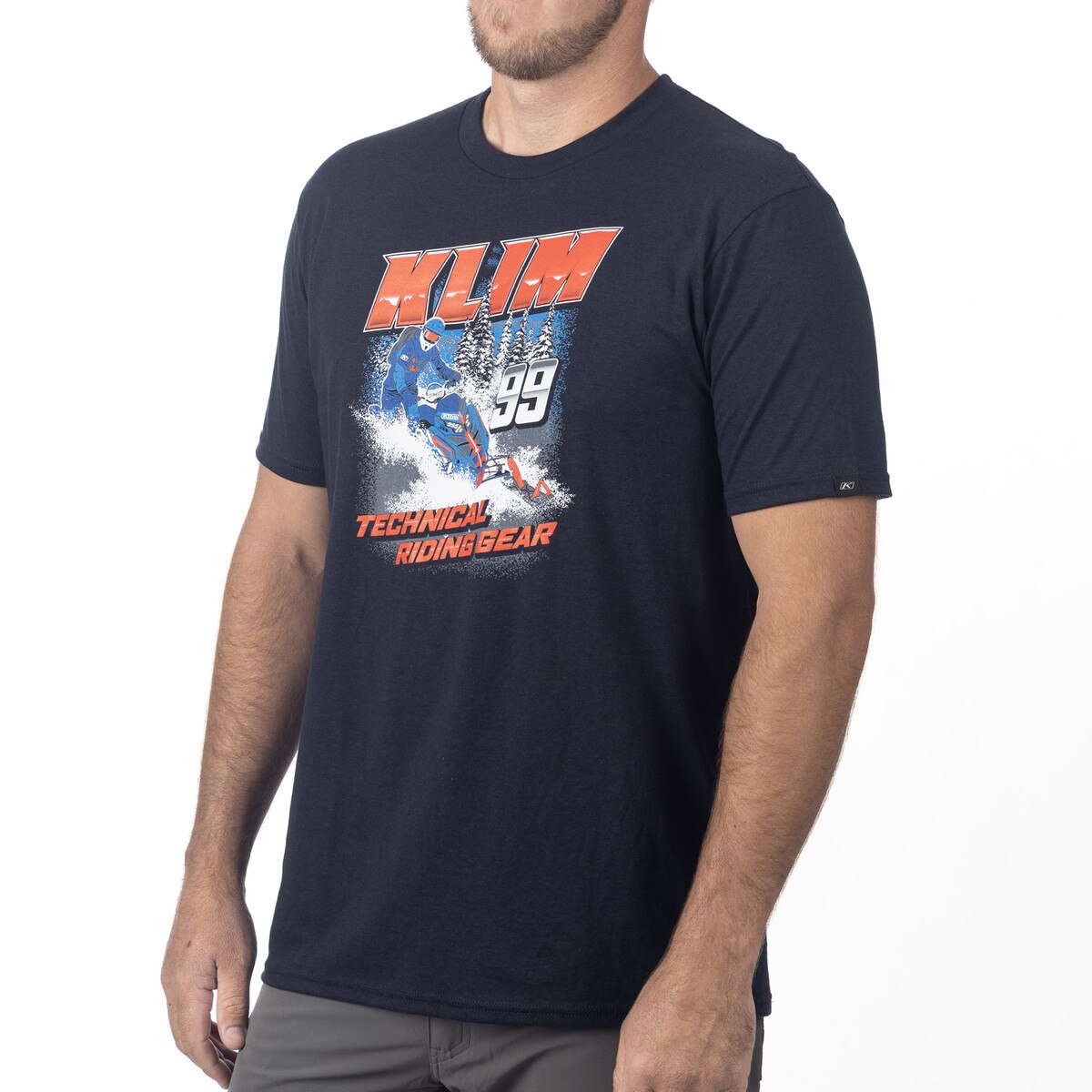 Футболка Klim Speedway Tri-blend Tee Navy - Fiery Red 6758-000-140-540 в интернет Магазине Аллигатор Красноярск
