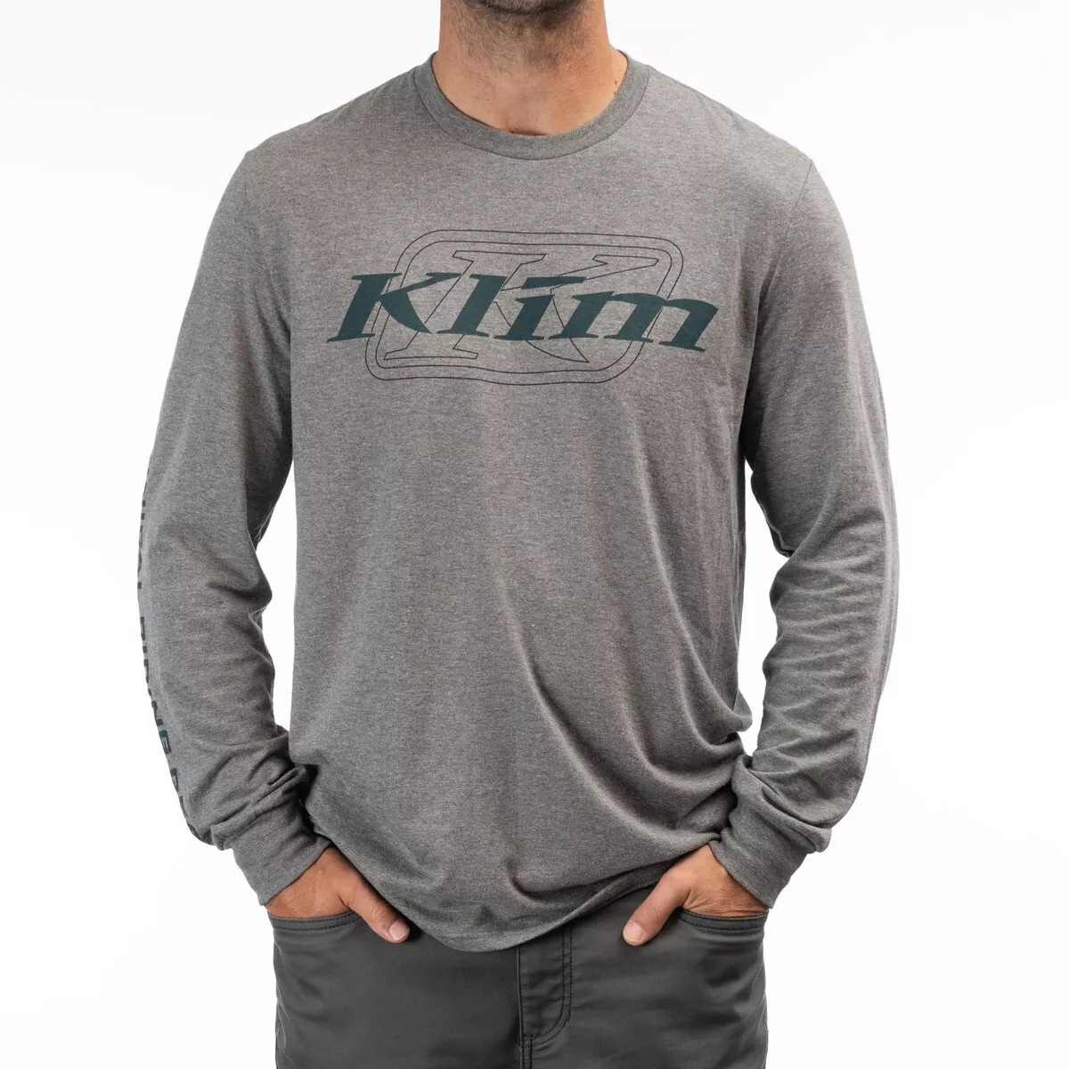 Футболка с длинным рукавом Klim K Corp LS T Gray Frost - Dark Sea 3791-000-140-672 в интернет Магазине Аллигатор Красноярск