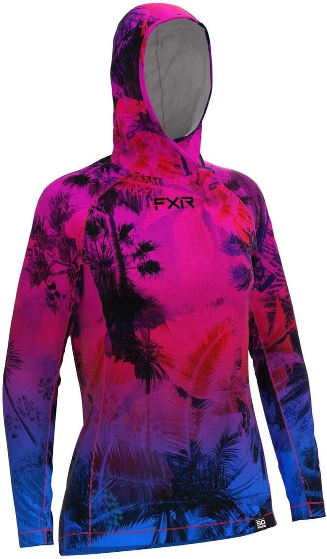 Толстовка FXR Attack UPF (Fuchsia-Blue Tropical) 232242-9141 в интернет Магазине Аллигатор Красноярск