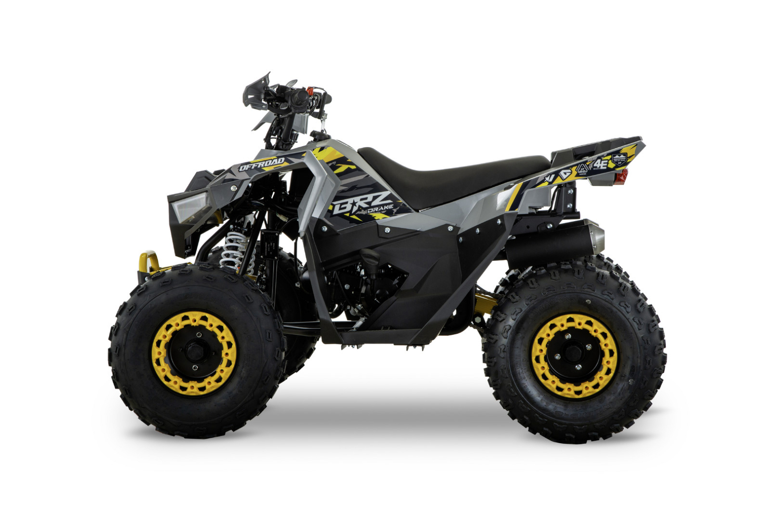 Квадроцикл BRZ Drake 125 Серый/Желтый в интернет Магазине Аллигатор Красноярск