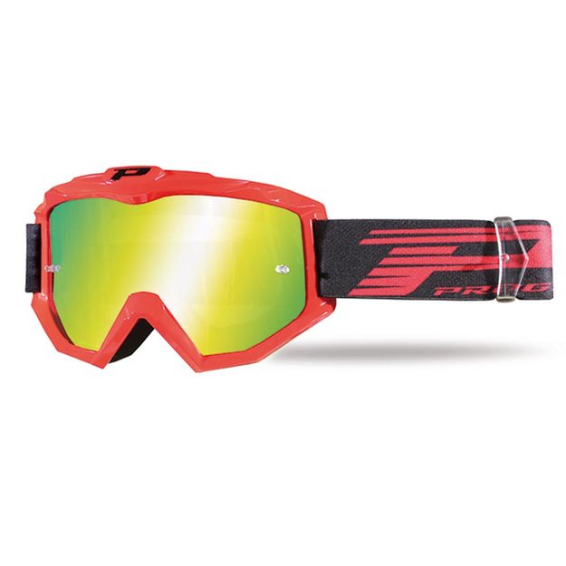 Маска кросс Progrip Atzaki 3201-107 FLFL красная с защитой от царапин зеркальная желтая линза 3247C в интернет Магазине Аллигатор Красноярск