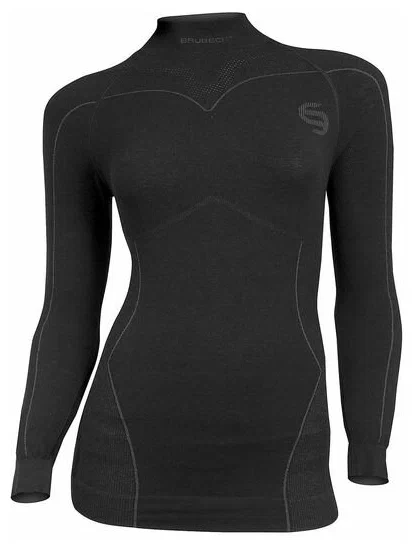 Термобелье Brubeck SOFT MERINO сорочка женская черная LS10540 в интернет Магазине Аллигатор Красноярск