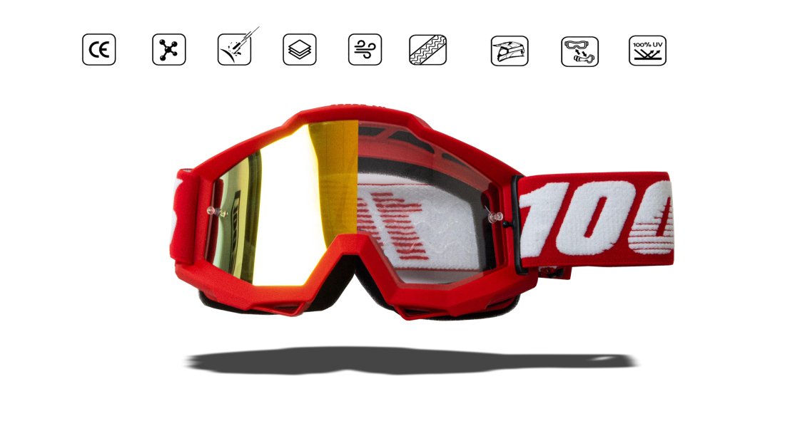 Очки мотокросс 100% red frame в интернет Магазине Аллигатор Красноярск