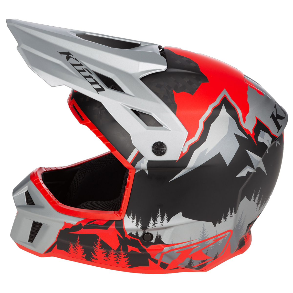 Шлем Klim F3 Carbon DNA Fiery Red - Monument Gray 3761-002-130-003 в интернет Магазине Аллигатор Красноярск