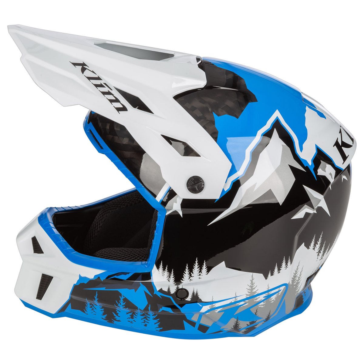 Шлем Klim F3 Carbon DNA Electric Blue Lemonade - White 3761-002-130-002 в интернет Магазине Аллигатор Красноярск