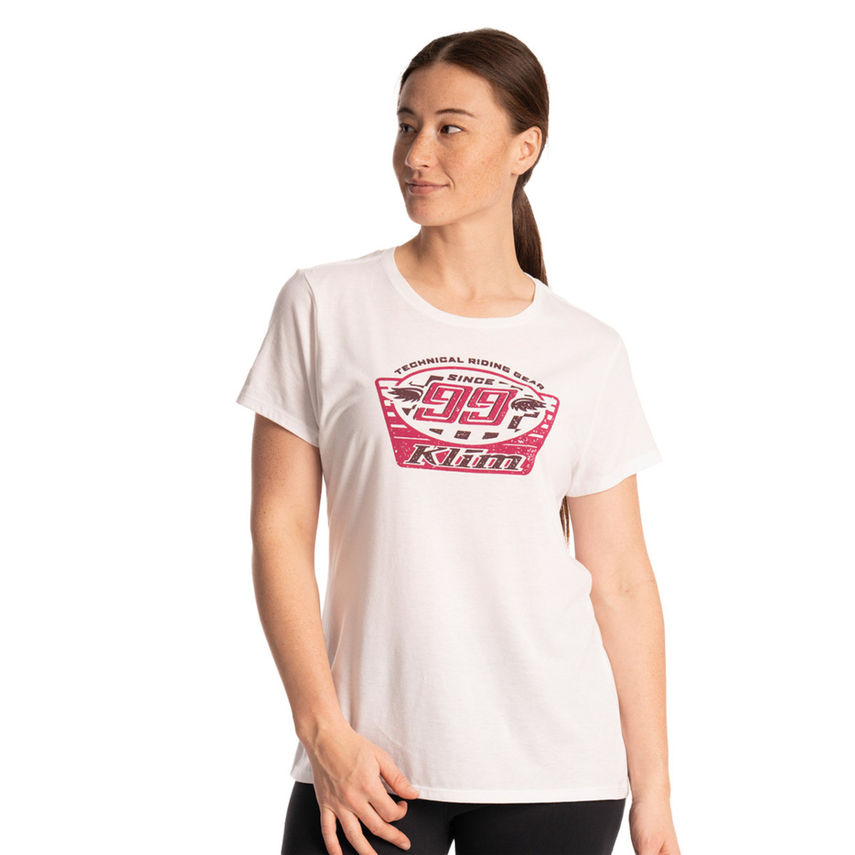 Футболка Klim Voyager 99 Tri-Blend White/Fuchsia Red 2053-000-110-817 в интернет Магазине Аллигатор Красноярск