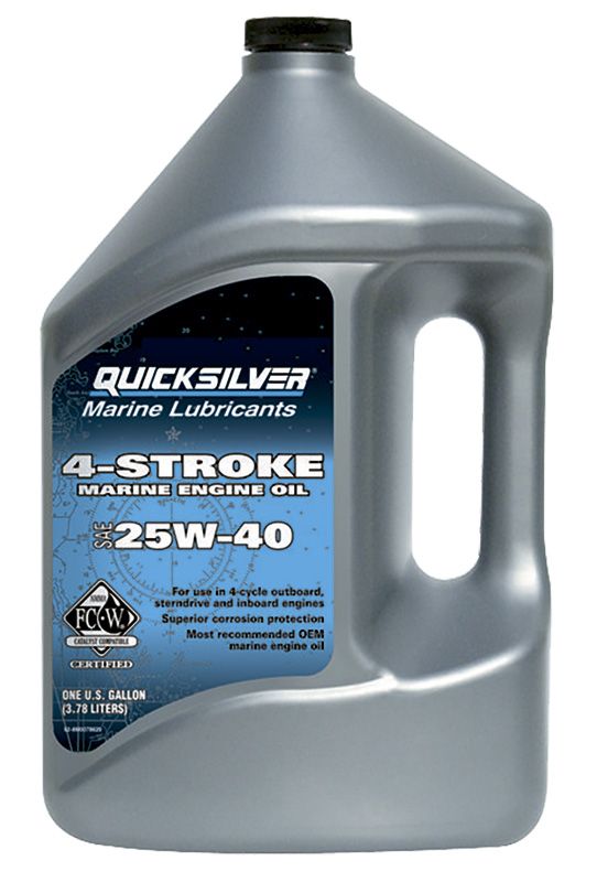 Масло  QUICKSILVER 25W40 4-Stroke Stern Drive and Inboard 4L в интернет Магазине Аллигатор Красноярск